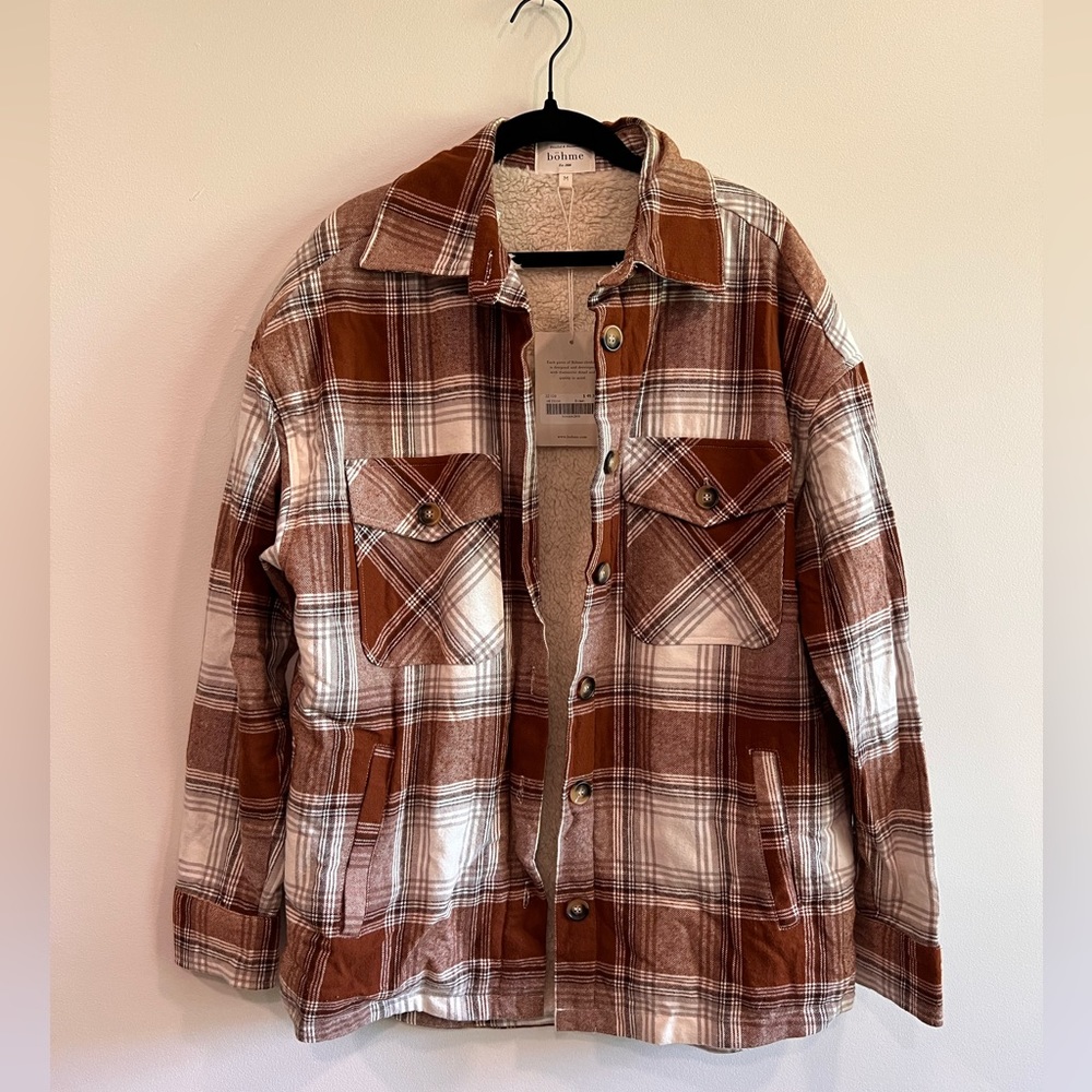 Sherpa flannel jacket